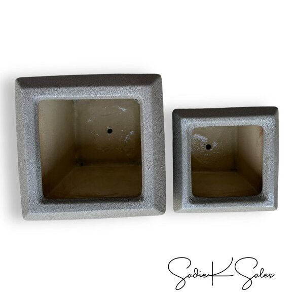 7.87" Square‎ Planter Pot - Charcoal Gray Ceramic -Threshold Studio McGee - Picture 6 of 7